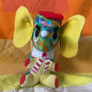 Vintage 1960s Sawdust Filled Plush Toy | Whimsical Elephant with Necktie